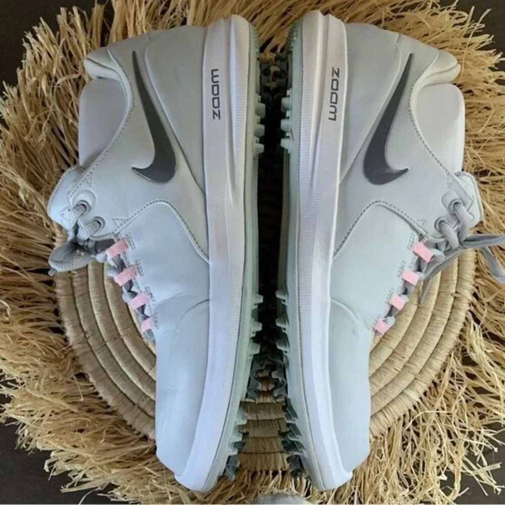 NIKE Golf Women's Air Zoom Accurate Golf Shoes Spikes 909735-002 Platinum 9.5W